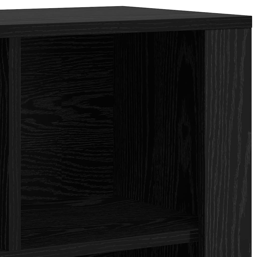 Dressoir Zwart Eiken 80 x 30 x 53 cm Bewerkt hout is nu te koop bij PeponiXL, paradijselijk wonen!