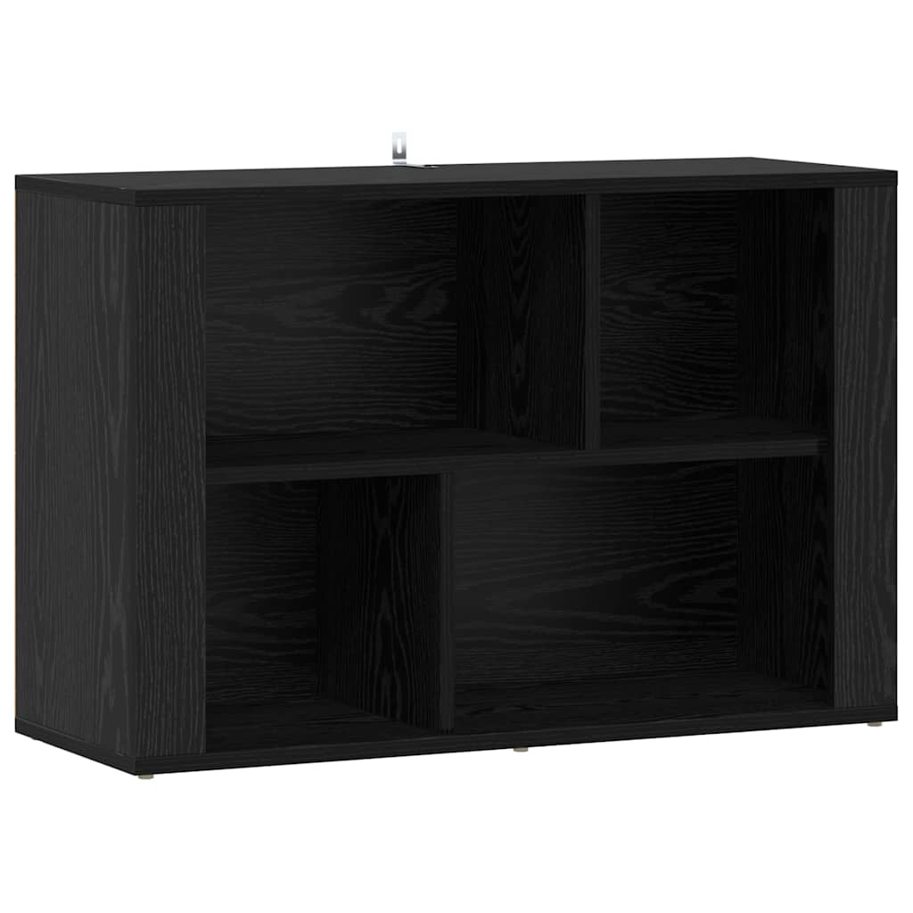 Dressoir Zwart Eiken 80 x 30 x 53 cm Bewerkt hout is nu te koop bij PeponiXL, paradijselijk wonen!