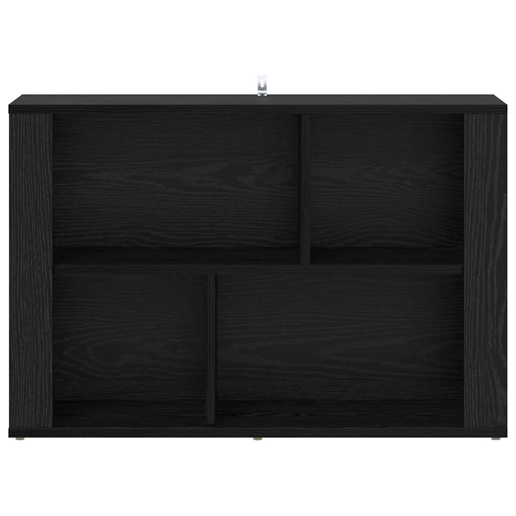 Dressoir Zwart Eiken 80 x 30 x 53 cm Bewerkt hout is nu te koop bij PeponiXL, paradijselijk wonen!
