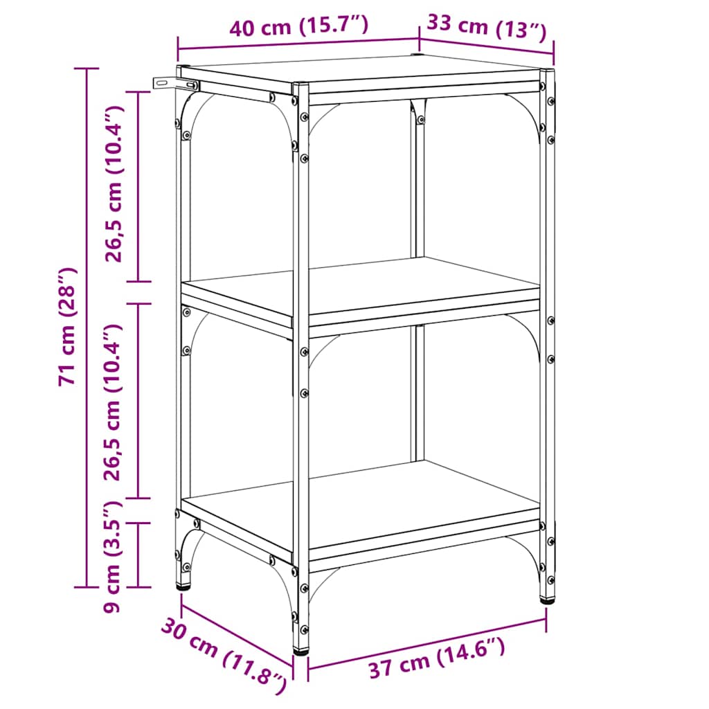 Boekenkast Oud hout 40 x 33 x 70,5 cm Gemonteerd hout en ijzer is nu te koop bij PeponiXL, paradijselijk wonen!