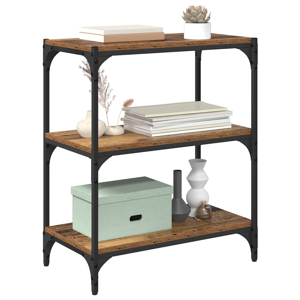 Boekenkast Oud hout 60 x 33 x 70,5 cm Gemonteerd hout en ijzer is nu te koop bij PeponiXL, paradijselijk wonen!