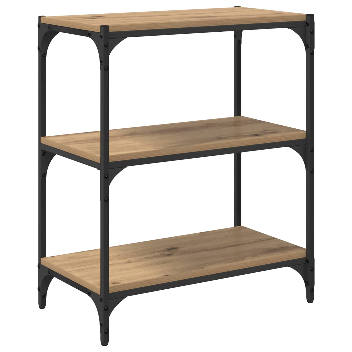Boekenkast 3-laags 60 x 33 x 70,5 cm Gemonteerd hout en ijzer is nu te koop bij PeponiXL, paradijselijk wonen!