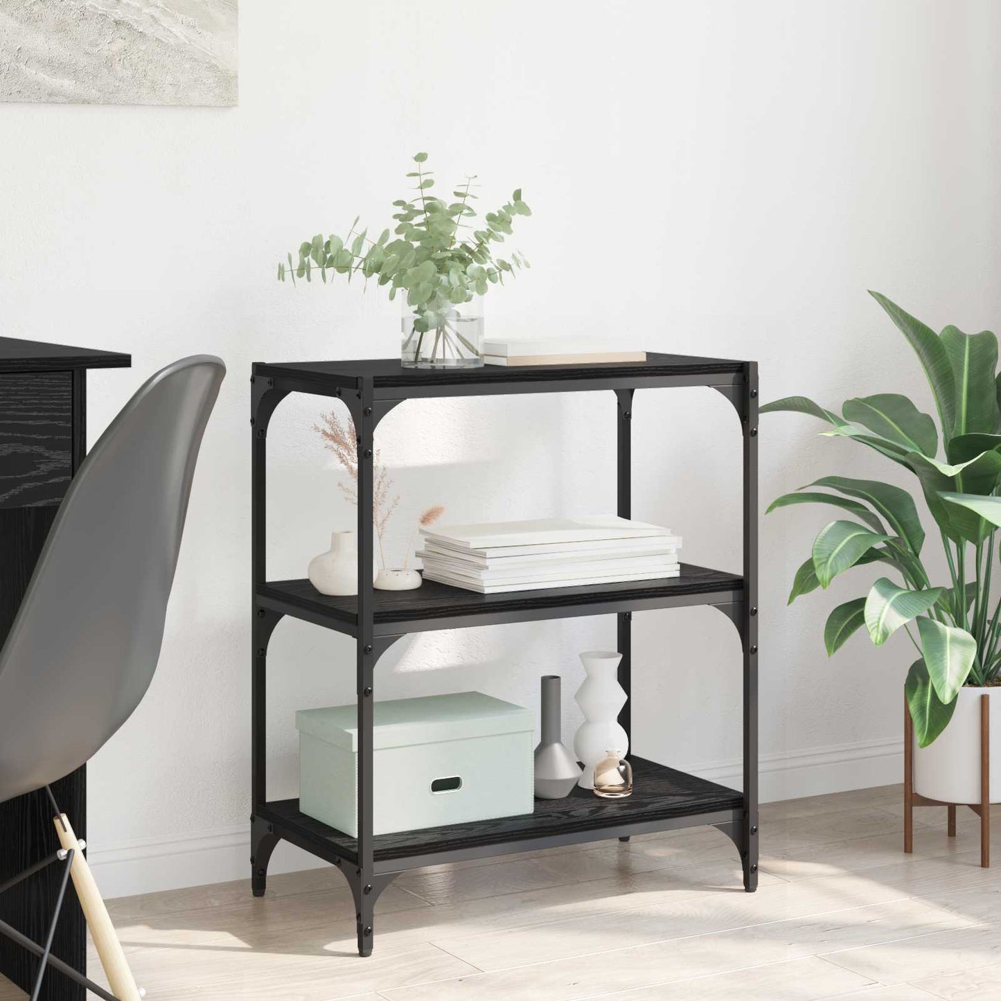 Boekenkast Zwart eiken 60 x 33 x 70,5 cm is nu te koop bij PeponiXL, paradijselijk wonen!