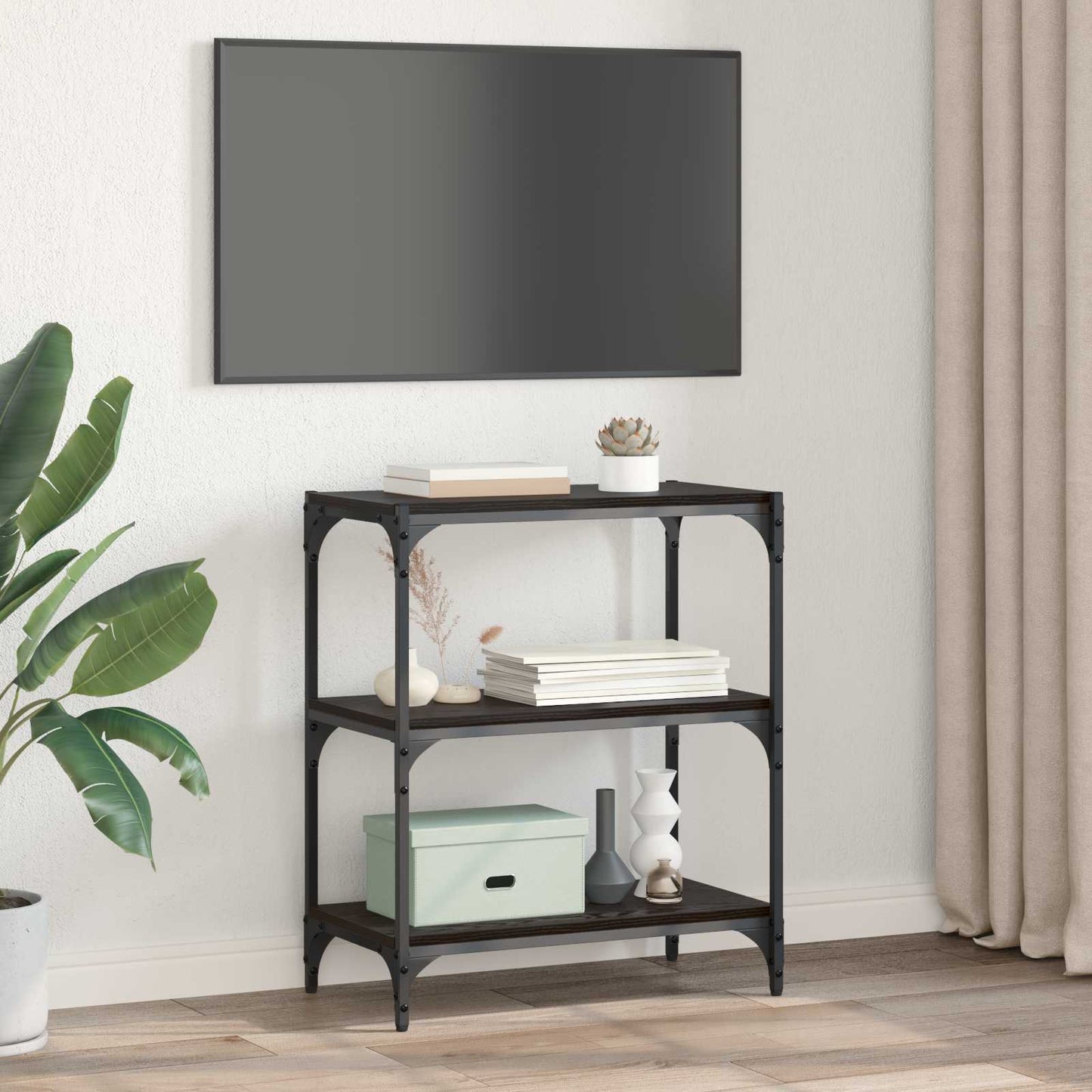 Boekenkast Zwart eiken 60 x 33 x 70,5 cm is nu te koop bij PeponiXL, paradijselijk wonen!