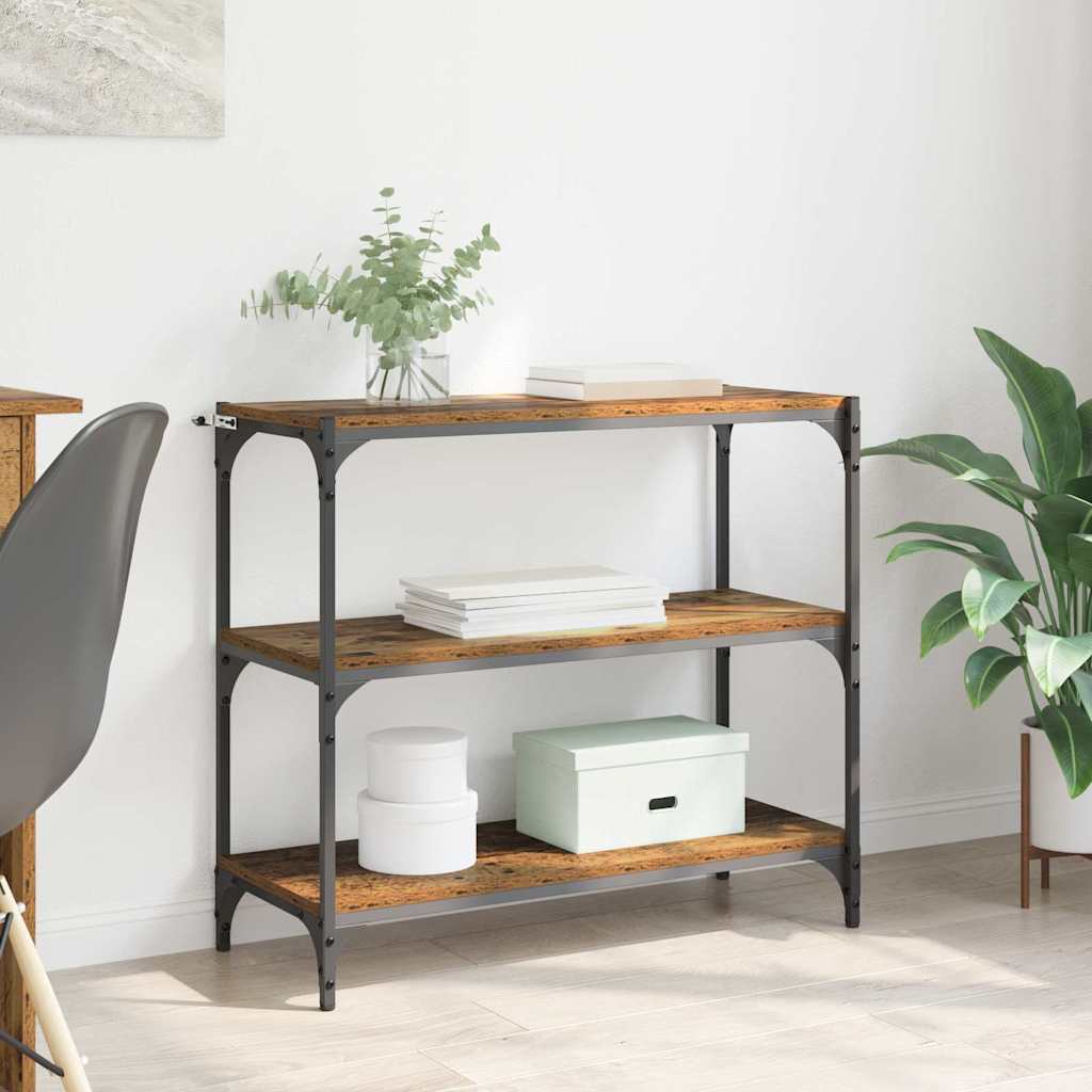 Boekenkast Oud Hout 80 x 33 x 70,5 cm Gemonteerd hout en ijzer is nu te koop bij PeponiXL, paradijselijk wonen!