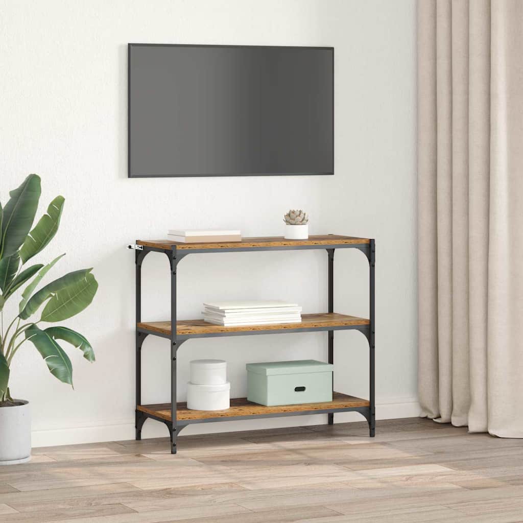 Boekenkast Oud Hout 80 x 33 x 70,5 cm Gemonteerd hout en ijzer is nu te koop bij PeponiXL, paradijselijk wonen!