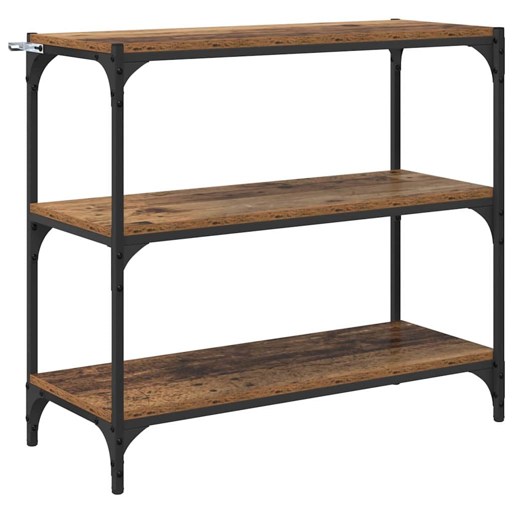 Boekenkast Oud Hout 80 x 33 x 70,5 cm Gemonteerd hout en ijzer is nu te koop bij PeponiXL, paradijselijk wonen!