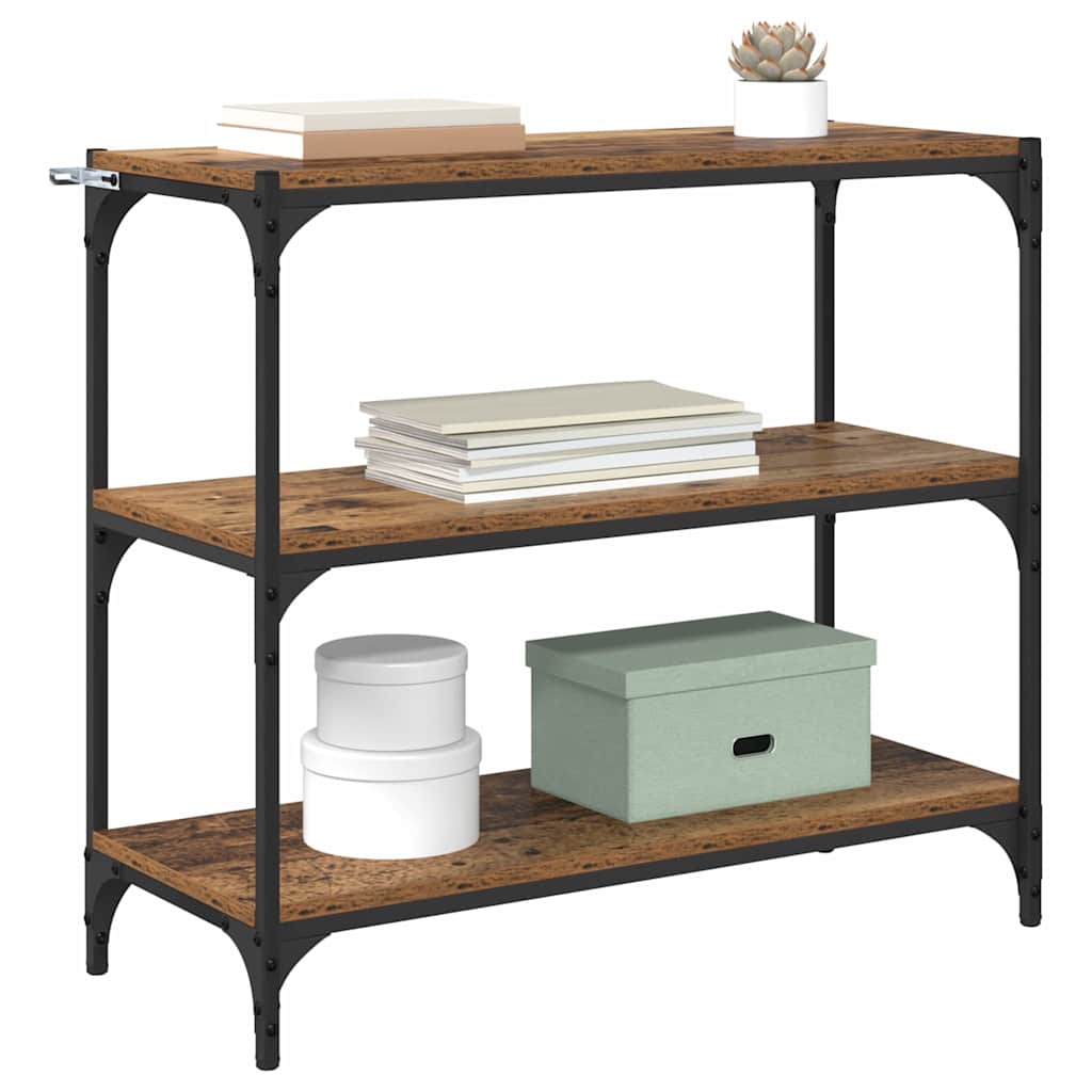 Boekenkast Oud Hout 80 x 33 x 70,5 cm Gemonteerd hout en ijzer is nu te koop bij PeponiXL, paradijselijk wonen!