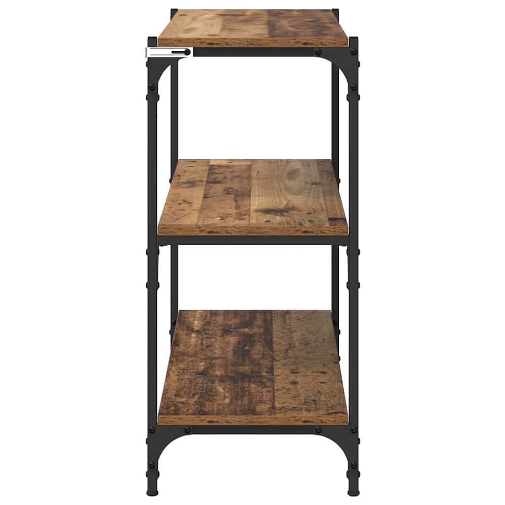 Boekenkast Oud Hout 80 x 33 x 70,5 cm Gemonteerd hout en ijzer is nu te koop bij PeponiXL, paradijselijk wonen!