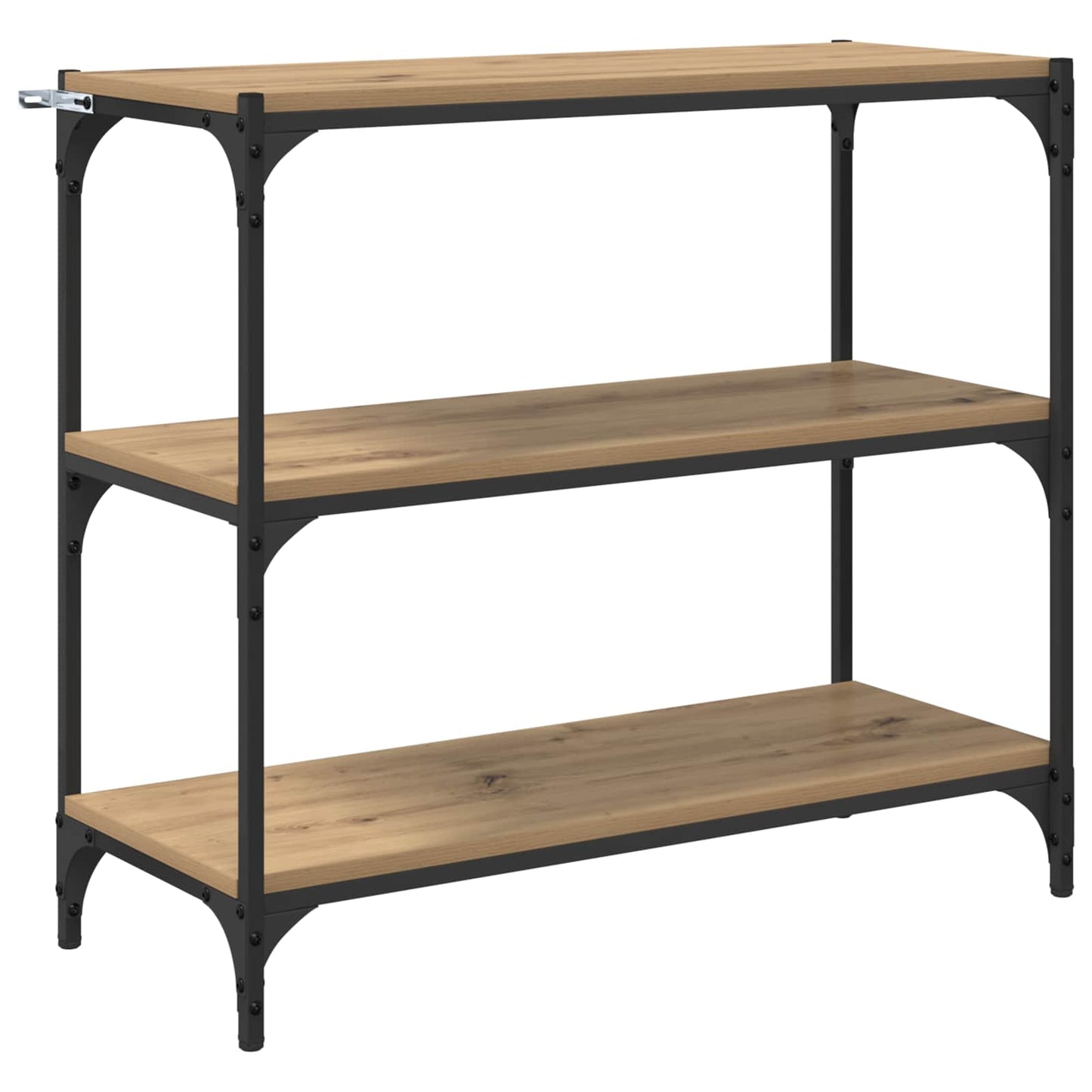 Boekenkast 3-laags 80 x 33 x 70,5 cm Gemonteerd hout en ijzer is nu te koop bij PeponiXL, paradijselijk wonen!