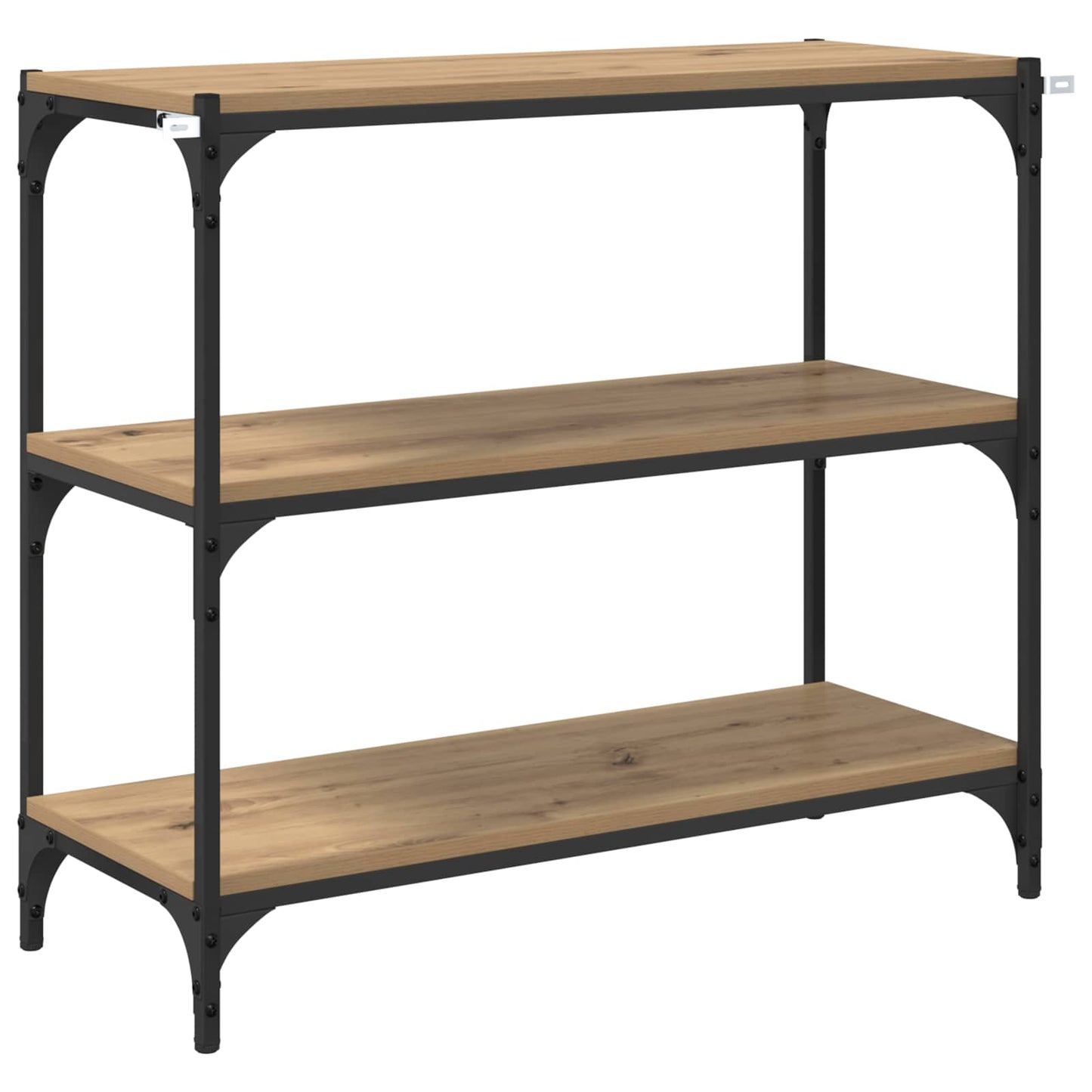 Boekenkast 3-laags 80 x 33 x 70,5 cm Gemonteerd hout en ijzer is nu te koop bij PeponiXL, paradijselijk wonen!