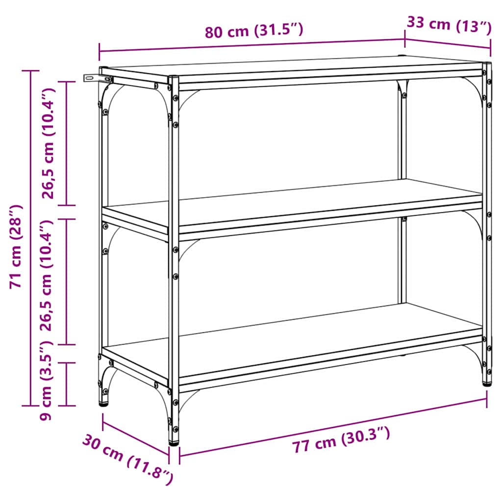Boekenkast Artisan Eiken 80 x 33 x 70,5 cm is nu te koop bij PeponiXL, paradijselijk wonen!