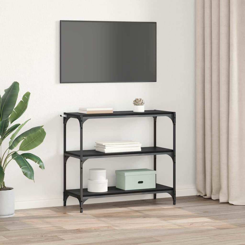 Boekenkast Zwart Eiken 80 x 33 x 70,5 cm is nu te koop bij PeponiXL, paradijselijk wonen!