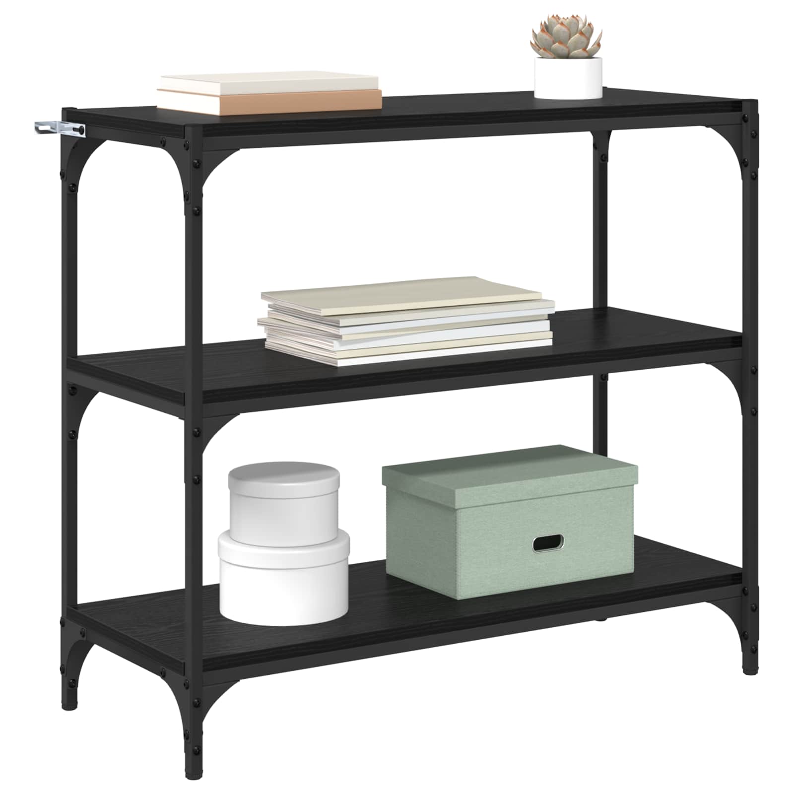 Boekenkast Zwart Eiken 80 x 33 x 70,5 cm is nu te koop bij PeponiXL, paradijselijk wonen!