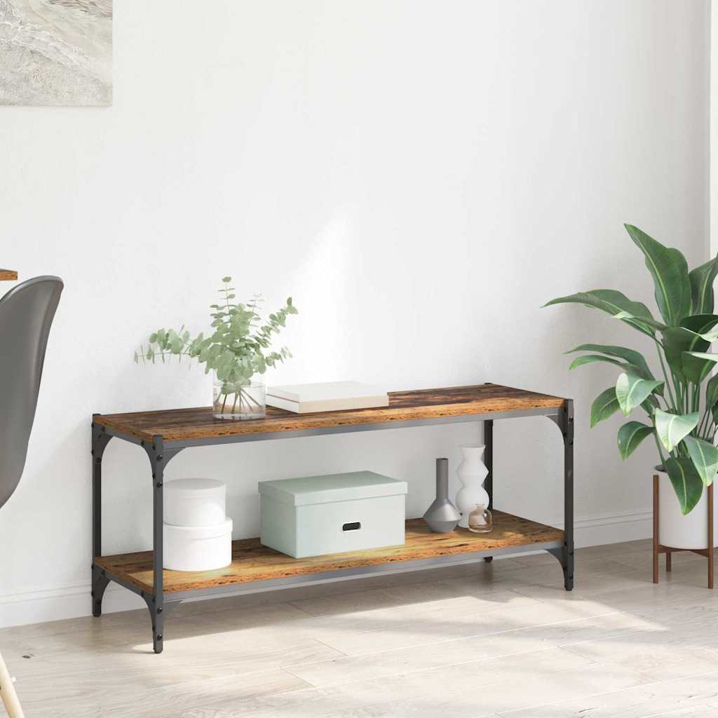 TV-kast Oud Hout 100x33x41cm Gemonteerd hout en ijzer is nu te koop bij PeponiXL, paradijselijk wonen!