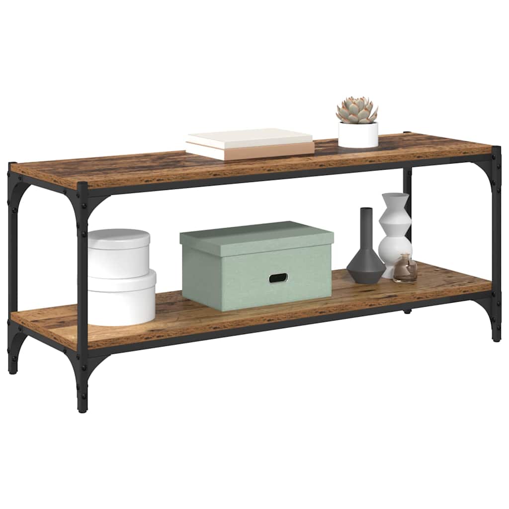 TV-kast Oud Hout 100x33x41cm Gemonteerd hout en ijzer is nu te koop bij PeponiXL, paradijselijk wonen!