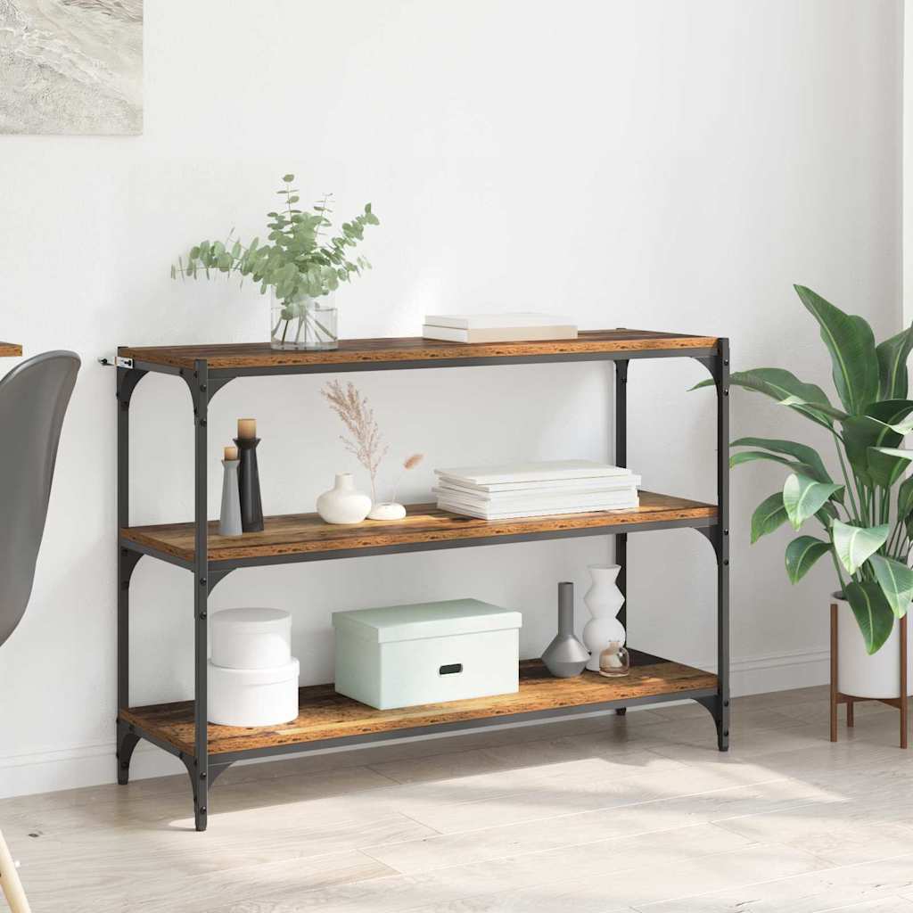 Boekenkast Oud hout 100 x 33 x 70,5 cm Gemonteerd hout en ijzer is nu te koop bij PeponiXL, paradijselijk wonen!