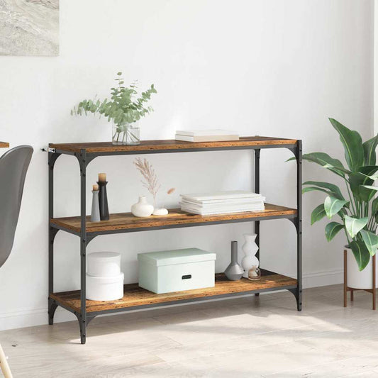 Boekenkast Oud hout 100 x 33 x 70,5 cm Gemonteerd hout en ijzer is nu te koop bij PeponiXL, paradijselijk wonen!