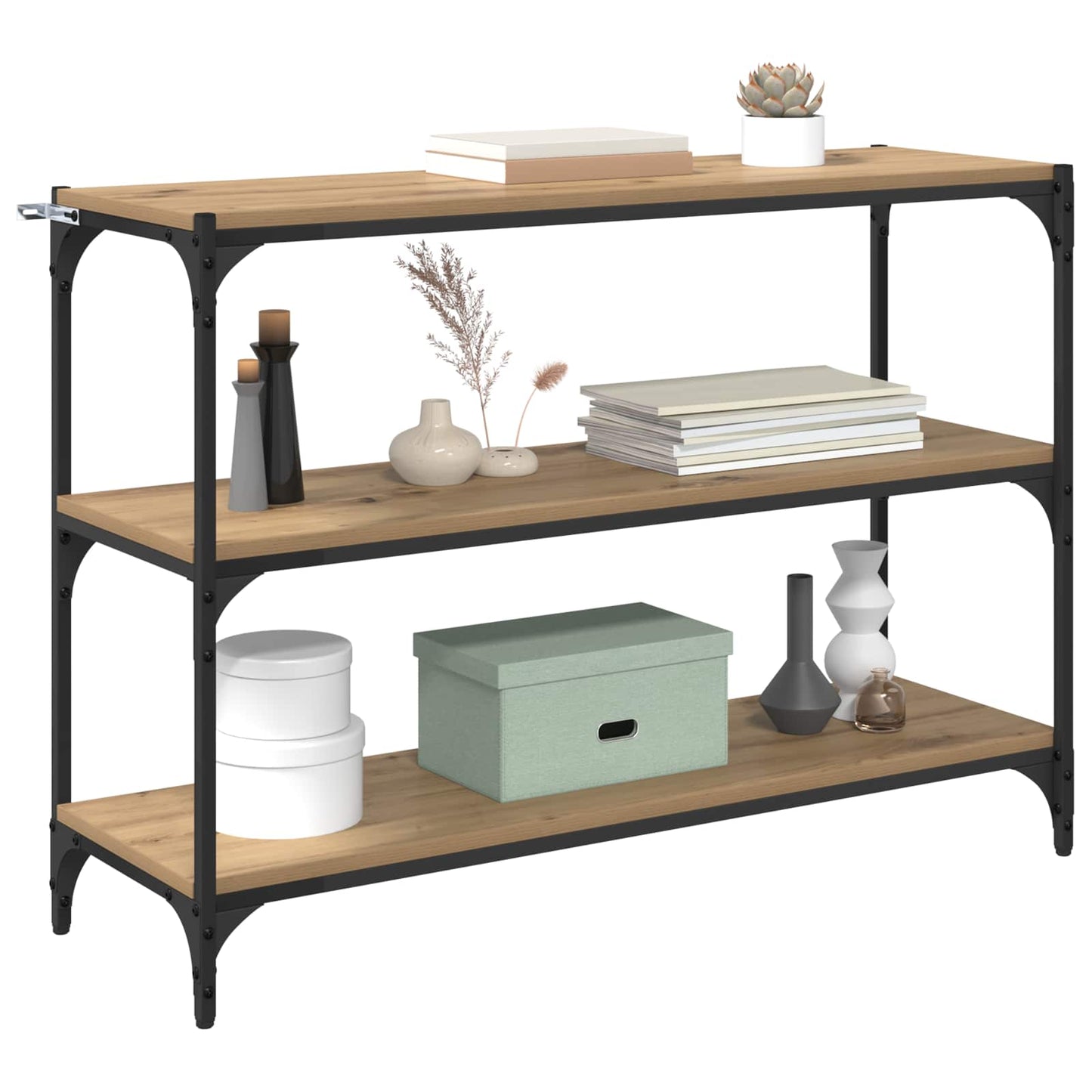 Boekenkast 3-laags 100 x 33 x 70,5 cm Gemonteerd hout en ijzer is nu te koop bij PeponiXL, paradijselijk wonen!
