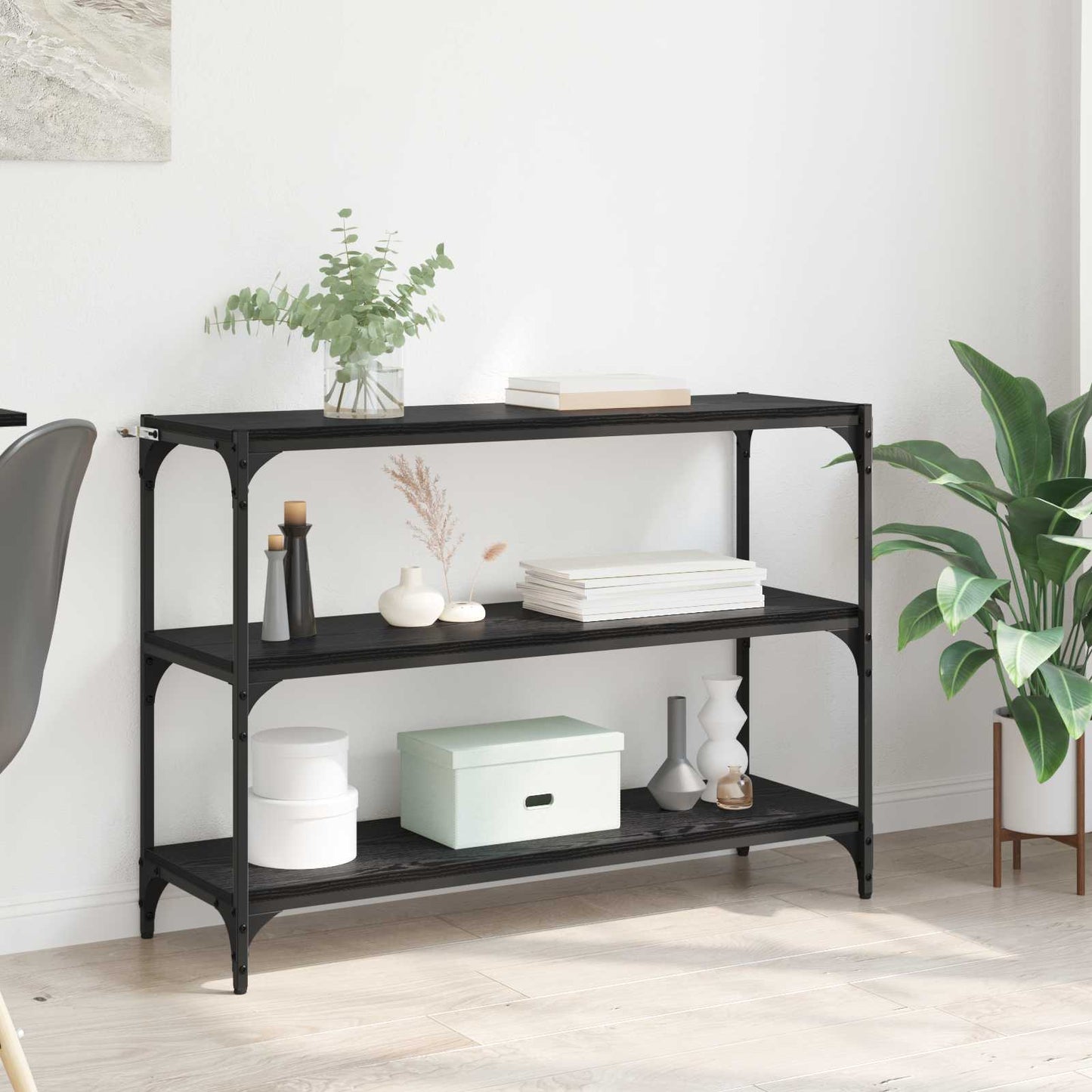 Boekenkast Zwart eiken 100 x 33 x 70,5 cm is nu te koop bij PeponiXL, paradijselijk wonen!
