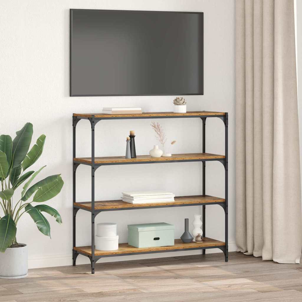 Boekenkast Oud Hout 100 x 33 x 100 cm Gemonteerd hout en ijzer is nu te koop bij PeponiXL, paradijselijk wonen!