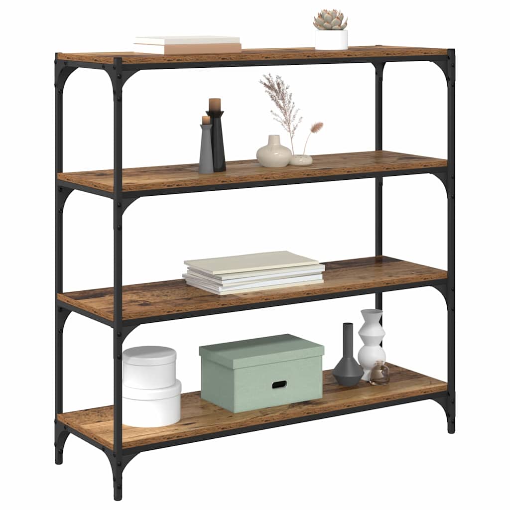 Boekenkast Oud Hout 100 x 33 x 100 cm Gemonteerd hout en ijzer is nu te koop bij PeponiXL, paradijselijk wonen!