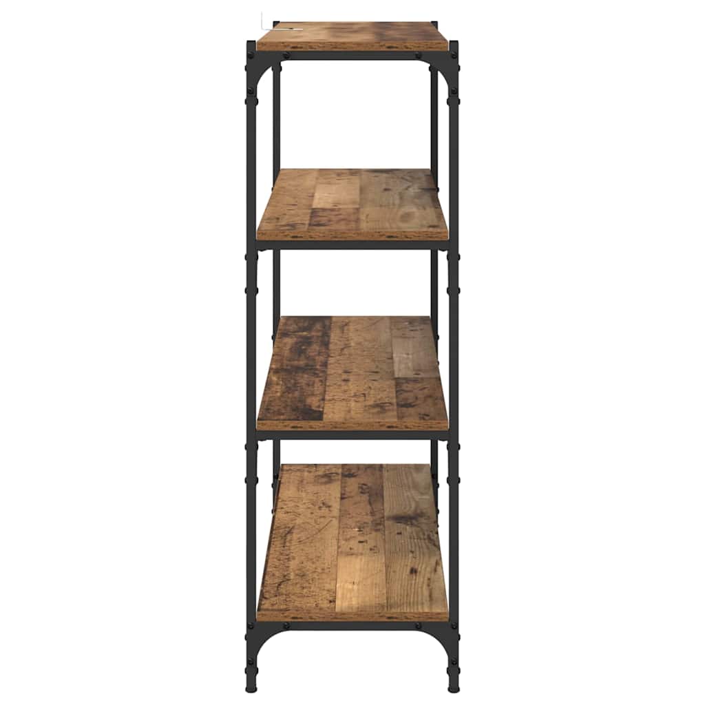 Boekenkast Oud Hout 100 x 33 x 100 cm Gemonteerd hout en ijzer is nu te koop bij PeponiXL, paradijselijk wonen!