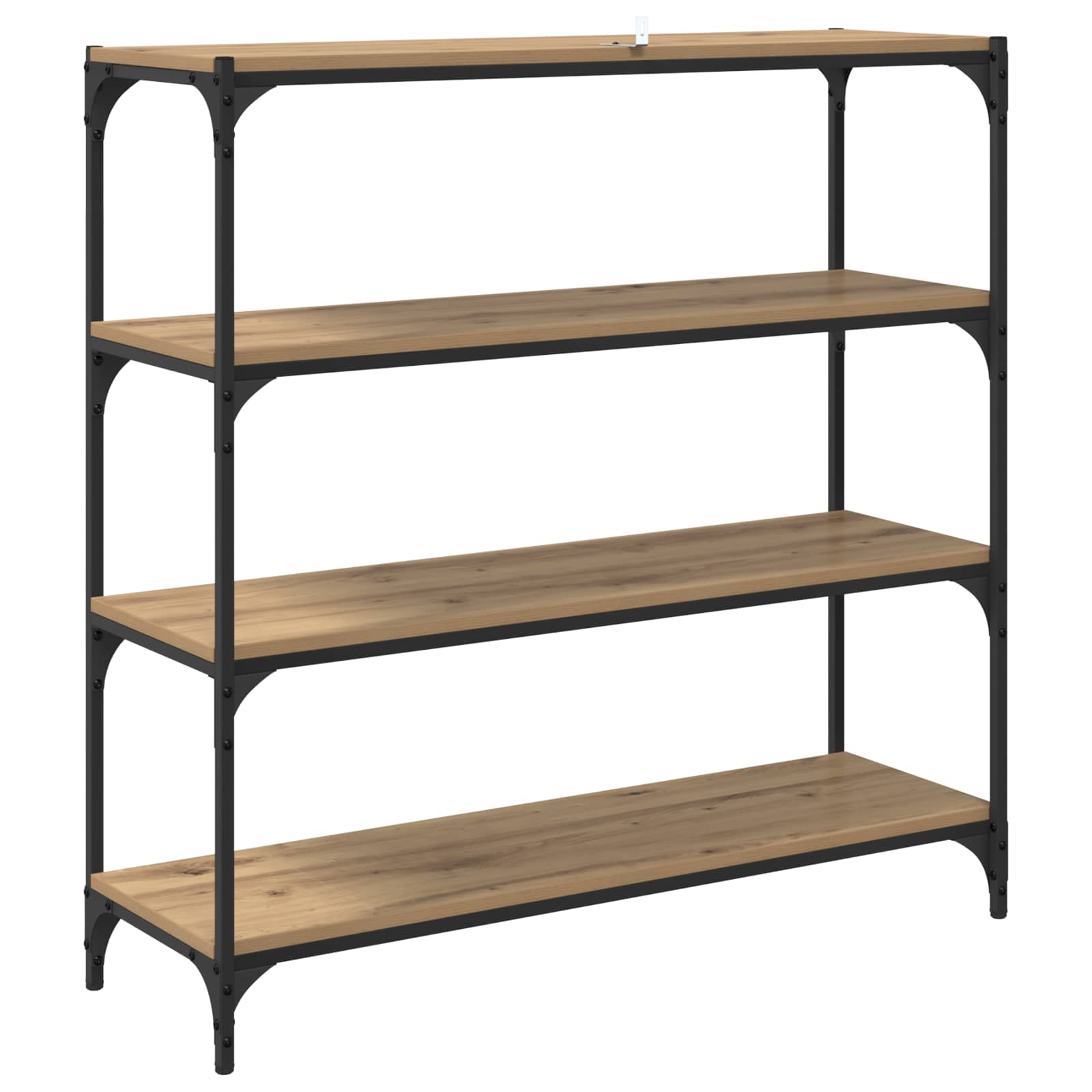 Boekenkast 3-laags 100 x 33 x 100 cm Gemonteerd hout en ijzer is nu te koop bij PeponiXL, paradijselijk wonen!
