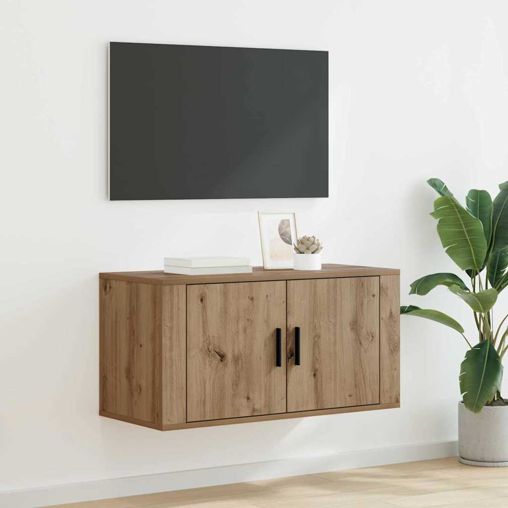 Wandgemonteerde TV-kast Wandgemonteerd artisanaal eikenkleurig is nu te koop bij PeponiXL, paradijselijk wonen!