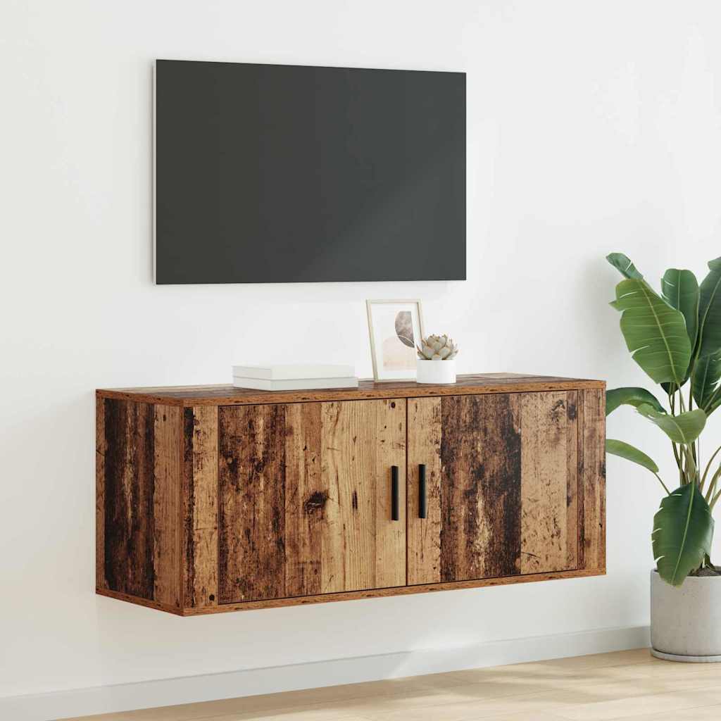 Wandgemonteerde TV-kast Oud Hout 100 x 34,5 x 40 cm is nu te koop bij PeponiXL, paradijselijk wonen!