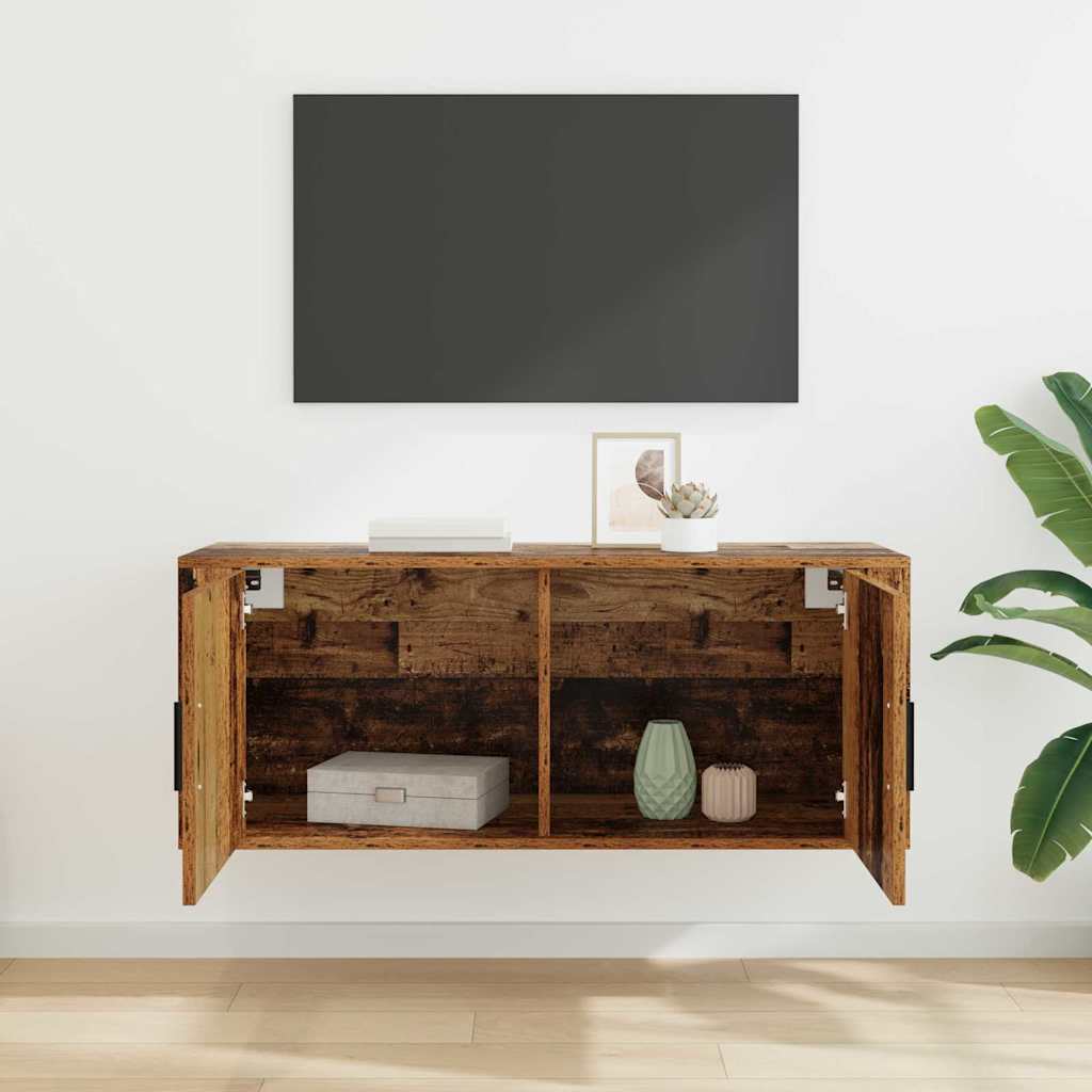 Wandgemonteerde TV-kast Oud Hout 100 x 34,5 x 40 cm is nu te koop bij PeponiXL, paradijselijk wonen!