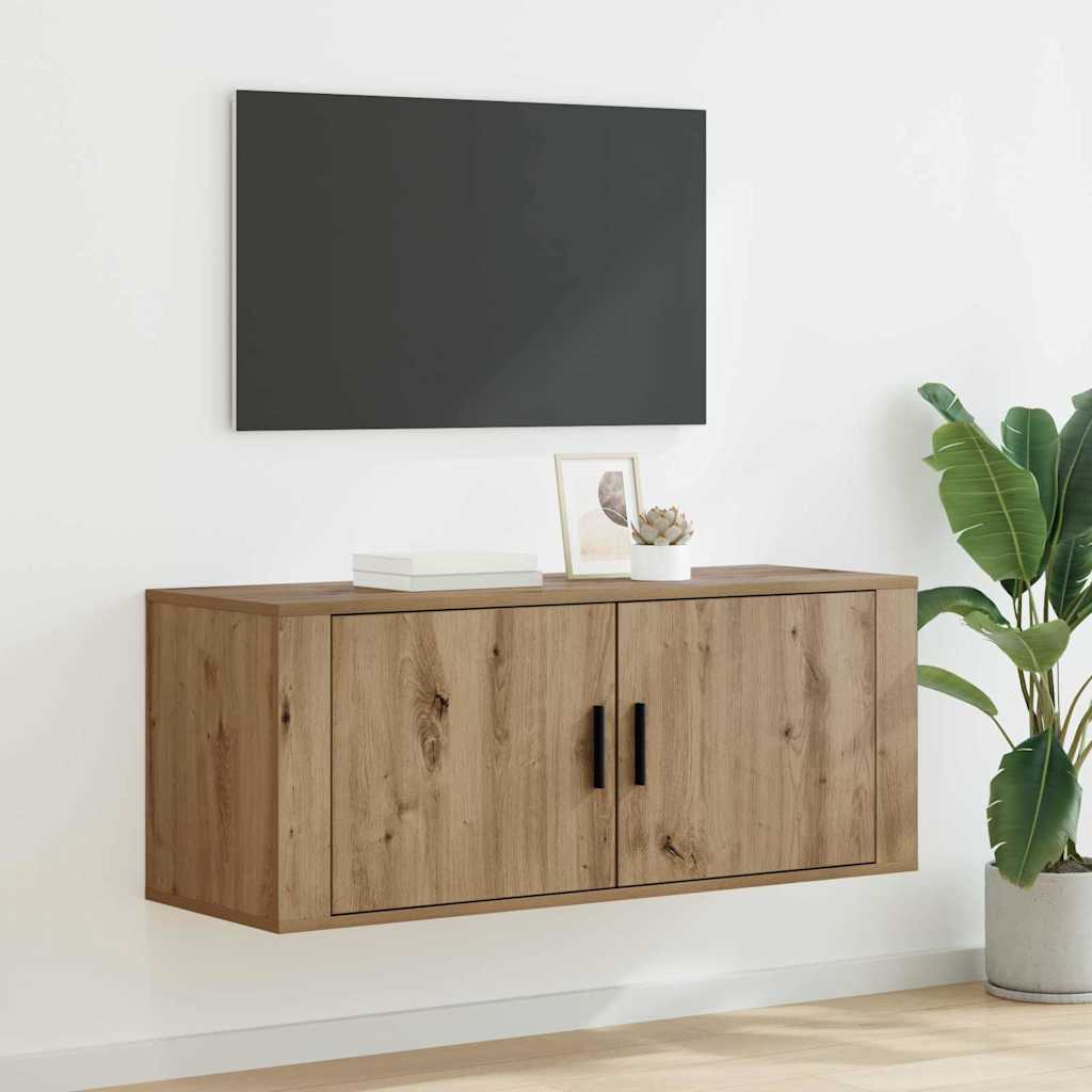 Wandgemonteerde TV-kast Artisan Eiken 100 x 34,5 x 40 cm is nu te koop bij PeponiXL, paradijselijk wonen!