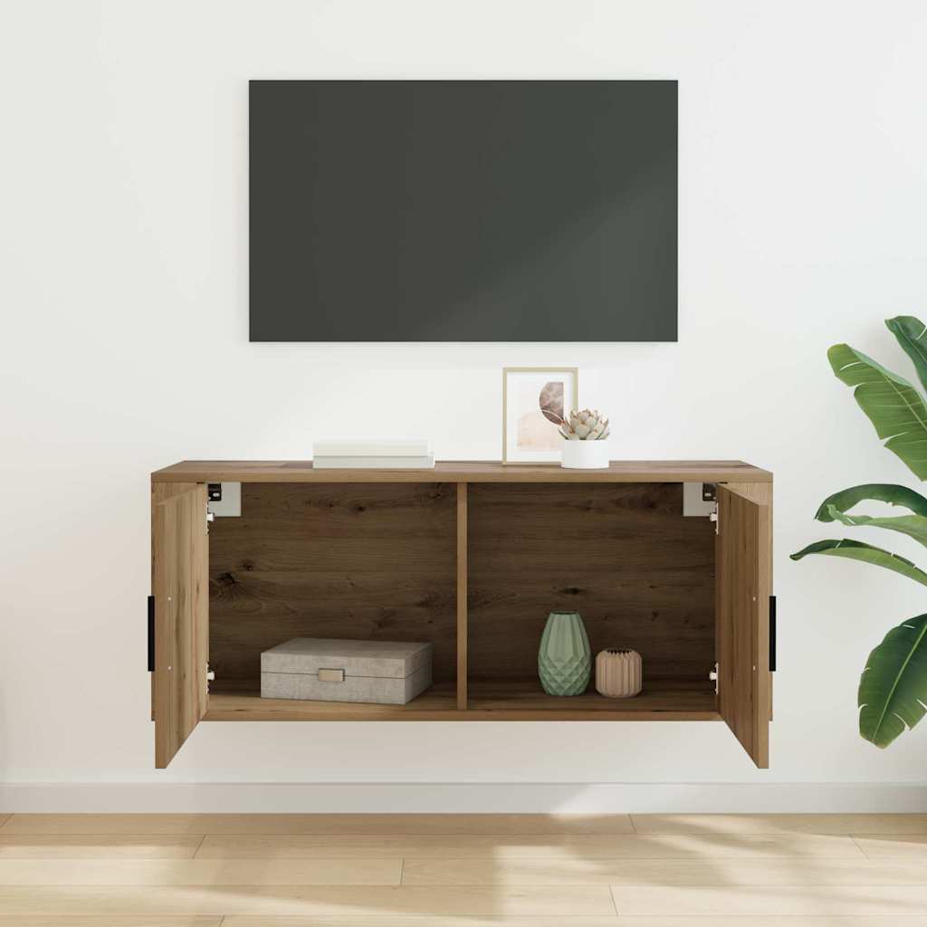 Wandgemonteerde TV-kast Artisan Eiken 100 x 34,5 x 40 cm is nu te koop bij PeponiXL, paradijselijk wonen!