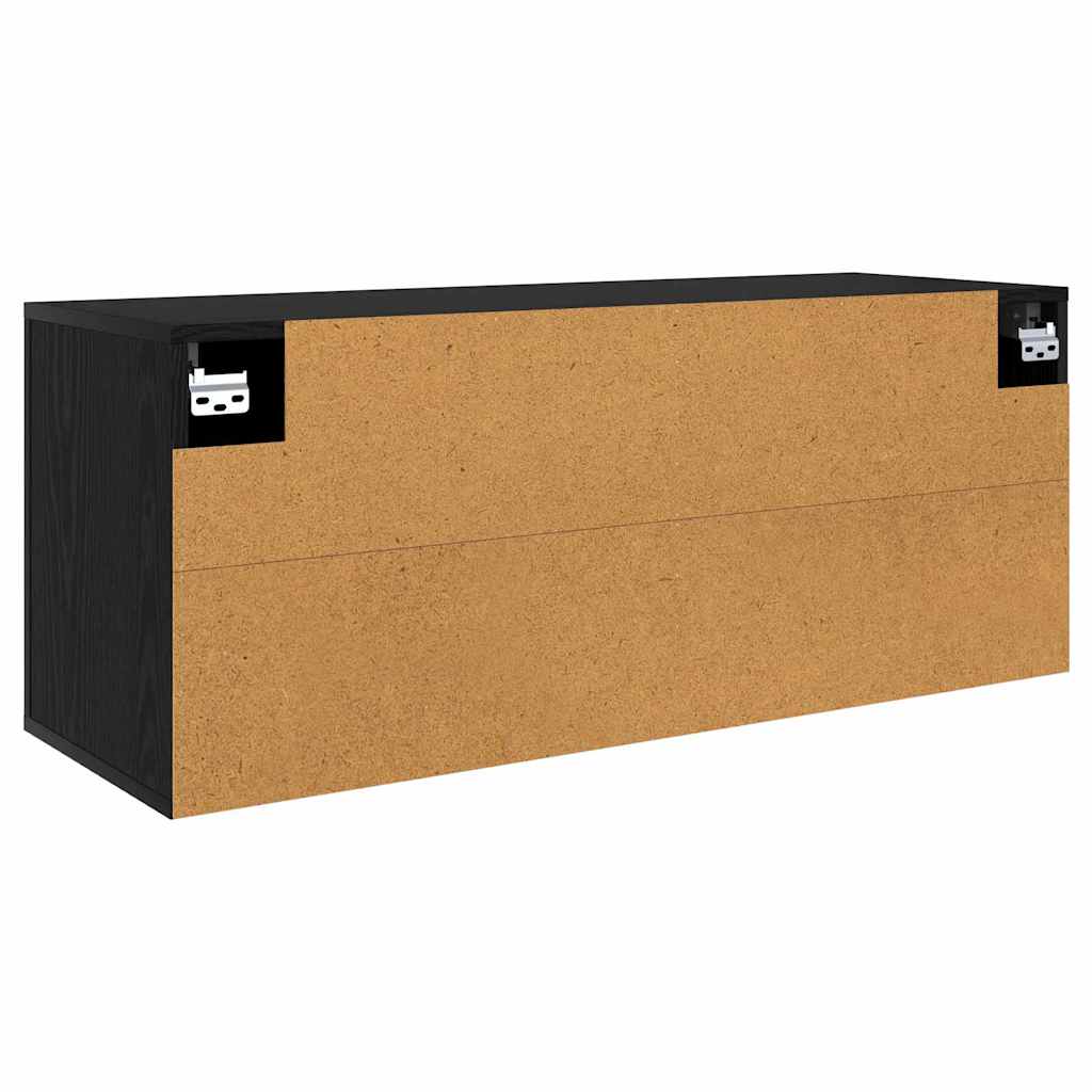 Wandgemonteerde TV-kast Zwart Eiken 100 x 34,5 x 40 cm is nu te koop bij PeponiXL, paradijselijk wonen!