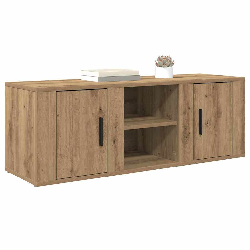 TV-kast Artisan Eiken 100 x 31,5 x 35 cm Bewerkt hout is nu te koop bij PeponiXL, paradijselijk wonen!
