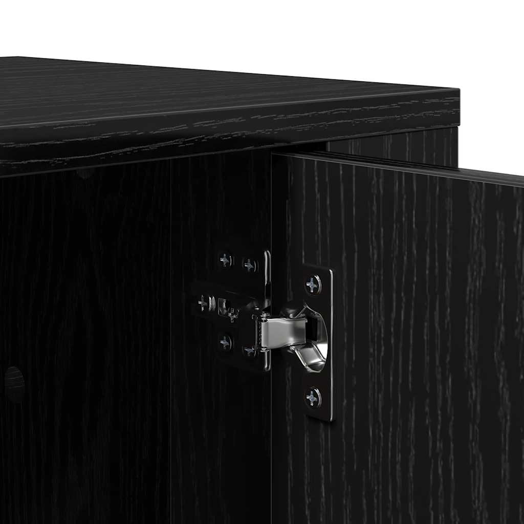 TV-kast Zwart Eiken 100 x 31,5 x 35 cm Bewerkt hout is nu te koop bij PeponiXL, paradijselijk wonen!