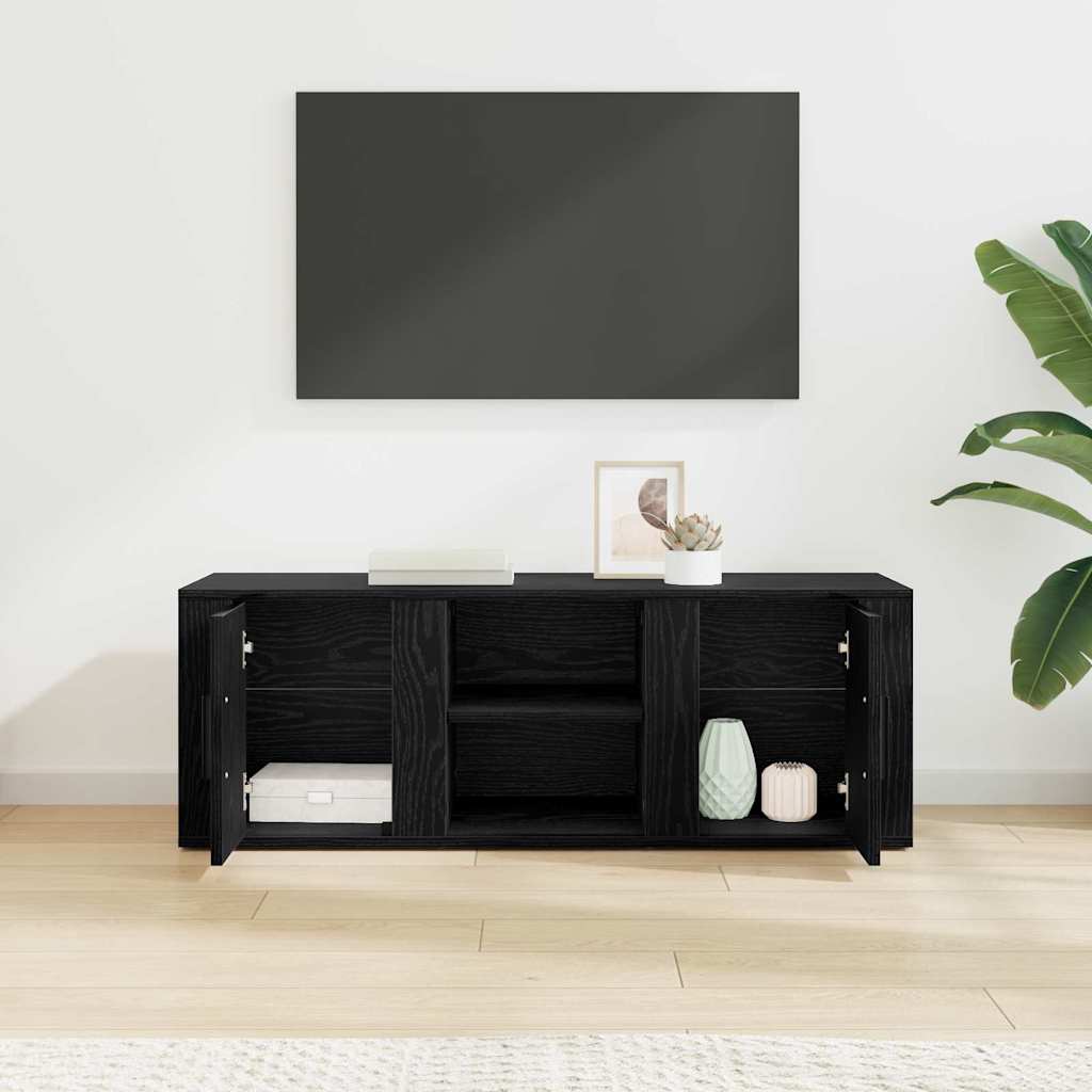 TV-kast Zwart Eiken 100 x 31,5 x 35 cm Bewerkt hout is nu te koop bij PeponiXL, paradijselijk wonen!
