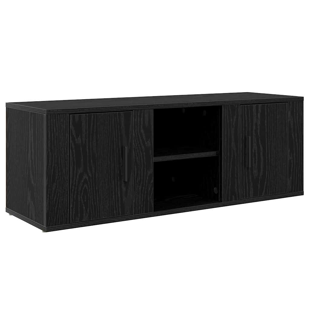 TV-kast Zwart Eiken 100 x 31,5 x 35 cm Bewerkt hout is nu te koop bij PeponiXL, paradijselijk wonen!
