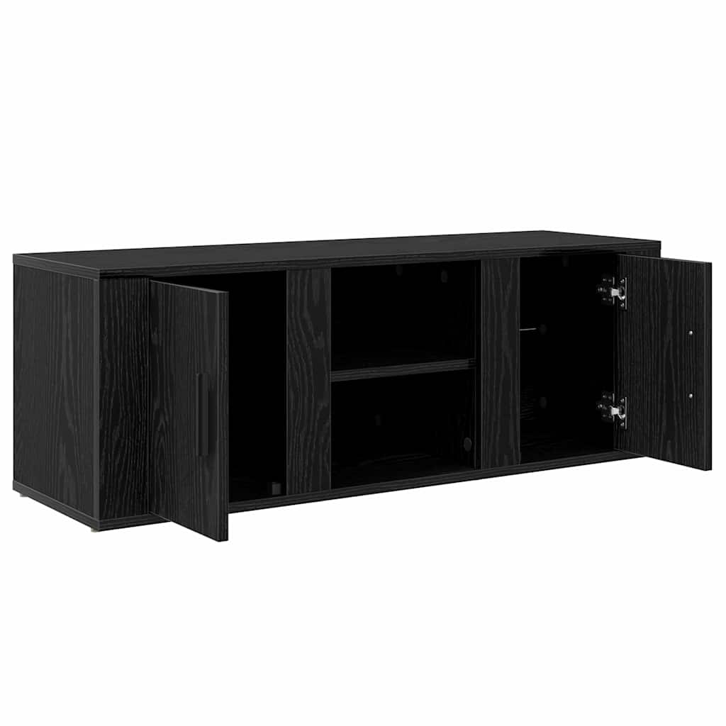 TV-kast Zwart Eiken 100 x 31,5 x 35 cm Bewerkt hout is nu te koop bij PeponiXL, paradijselijk wonen!