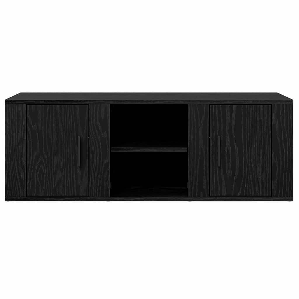 TV-kast Zwart Eiken 100 x 31,5 x 35 cm Bewerkt hout is nu te koop bij PeponiXL, paradijselijk wonen!