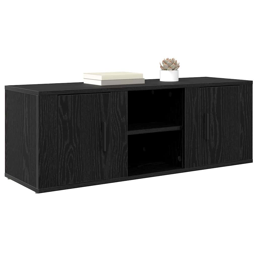 TV-kast Zwart Eiken 100 x 31,5 x 35 cm Bewerkt hout is nu te koop bij PeponiXL, paradijselijk wonen!