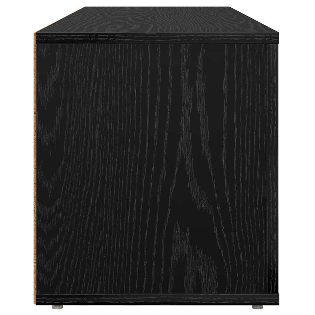 TV-kast Zwart Eiken 100 x 31,5 x 35 cm Bewerkt hout is nu te koop bij PeponiXL, paradijselijk wonen!