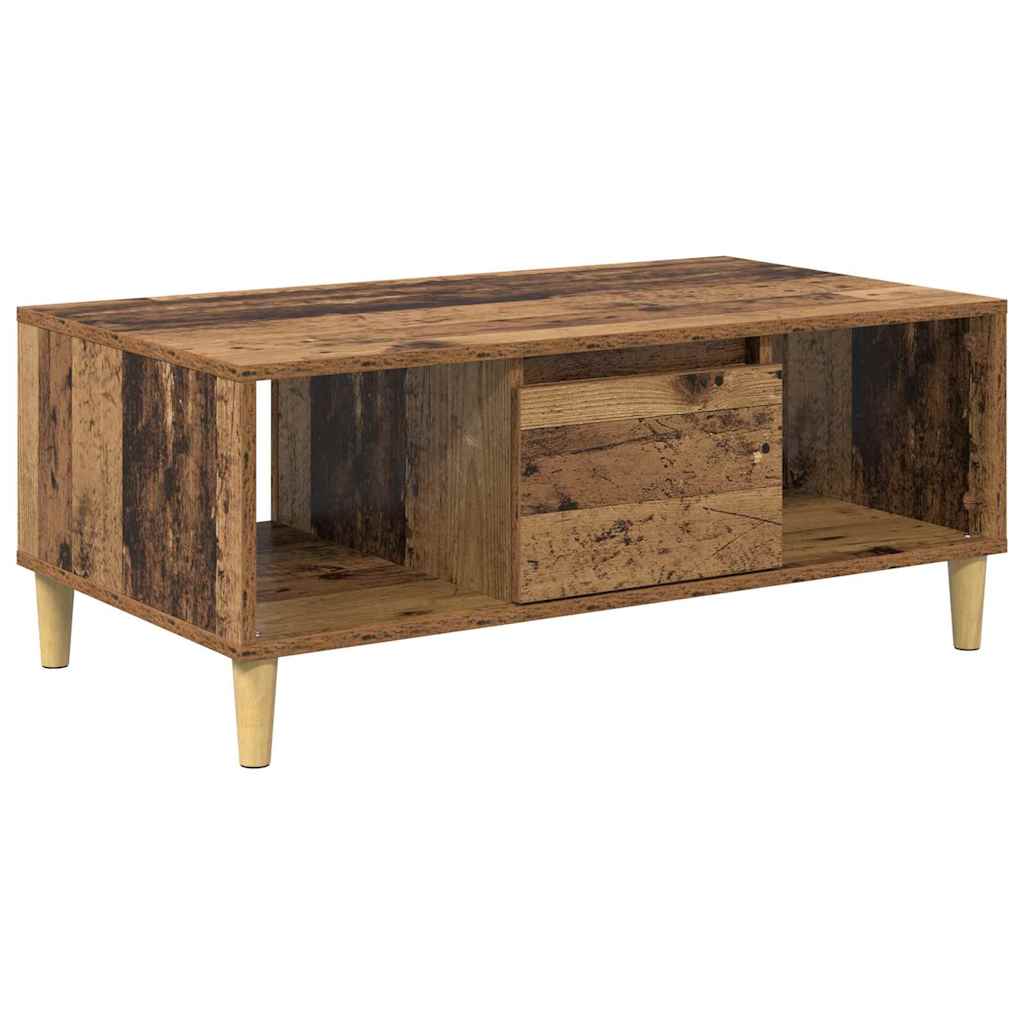 Salontafel met lade Oud Hout 90 x 50 x 26.5 cm Bewerkt hout is nu te koop bij PeponiXL, paradijselijk wonen!