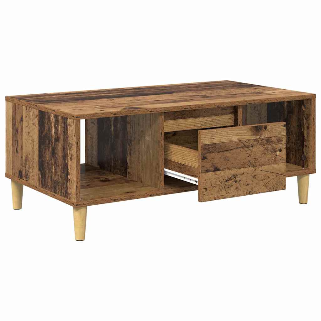 Salontafel met lade Oud Hout 90 x 50 x 26.5 cm Bewerkt hout is nu te koop bij PeponiXL, paradijselijk wonen!