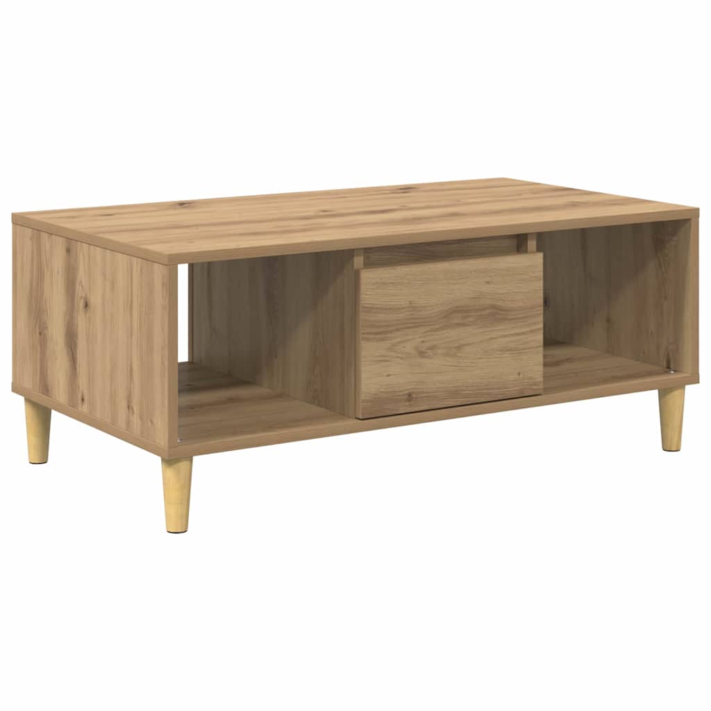 Salontafel Artisan Eiken 90 x 50 x 26.5 cm Bewerkt hout is nu te koop bij PeponiXL, paradijselijk wonen!