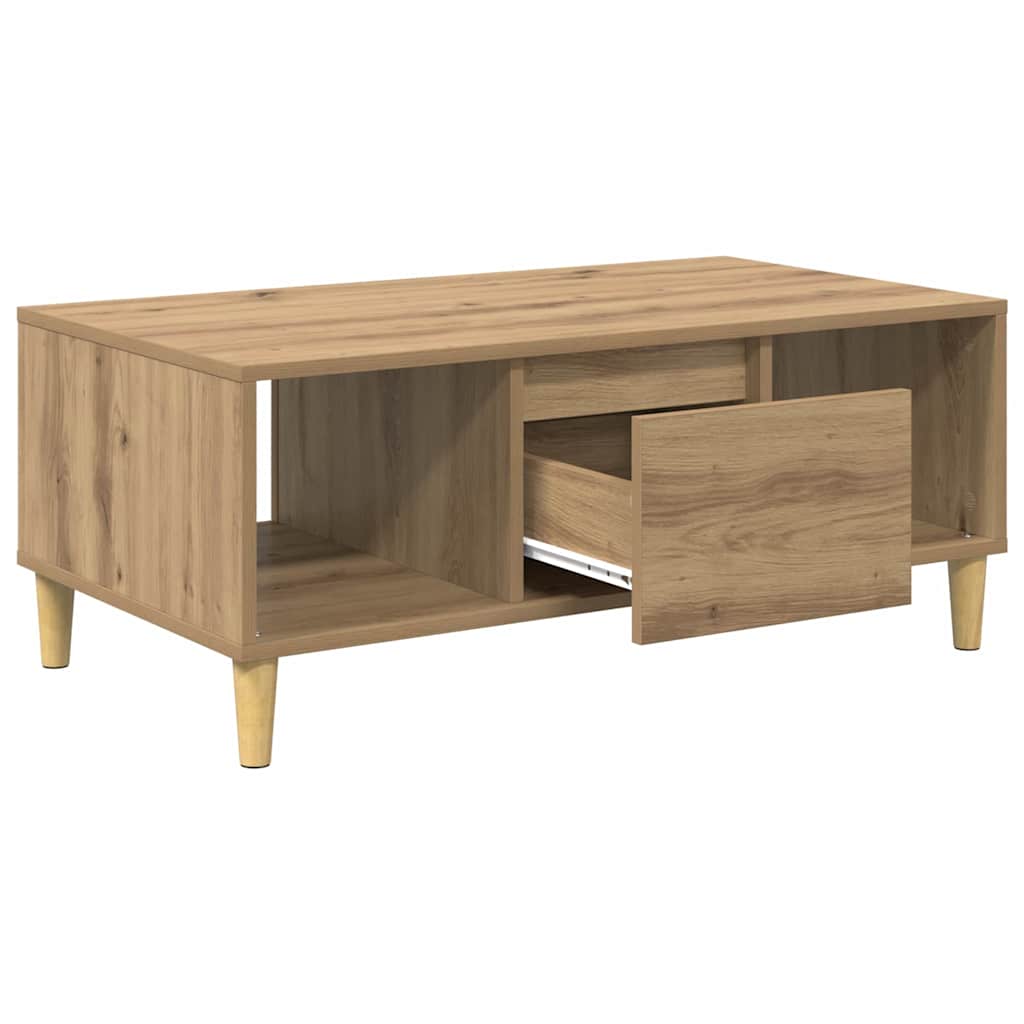 Salontafel Artisan Eiken 90 x 50 x 26.5 cm Bewerkt hout is nu te koop bij PeponiXL, paradijselijk wonen!