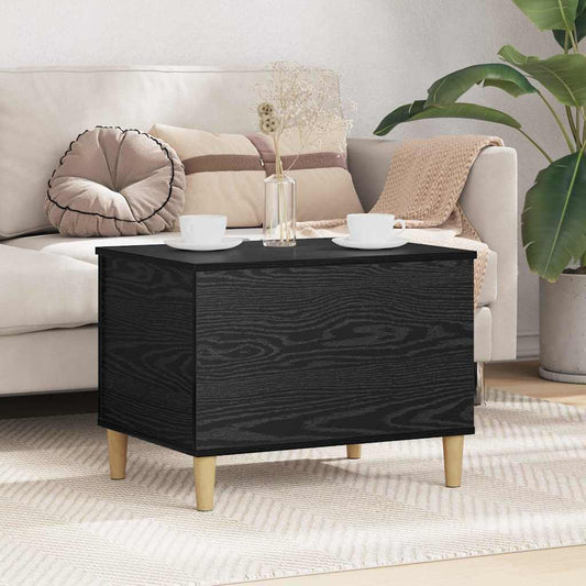 Nachtkastje Zwart Eiken 60 x 44,5 x 45 cm Bewerkt hout is nu te koop bij PeponiXL, paradijselijk wonen!