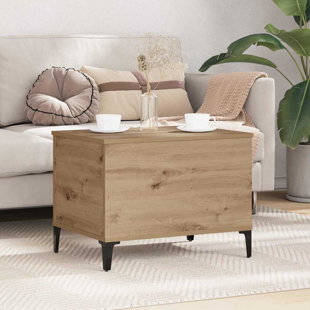 Salontafel Artisan Eiken 60 x 44,5 x 45 cm Bewerkt hout is nu te koop bij PeponiXL, paradijselijk wonen!