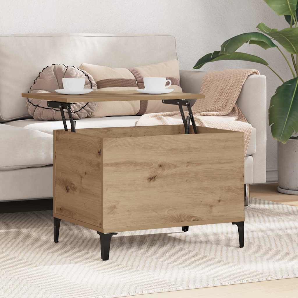 Salontafel Artisan Eiken 60 x 44,5 x 45 cm Bewerkt hout is nu te koop bij PeponiXL, paradijselijk wonen!