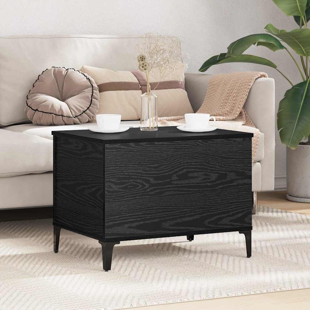 Salontafel Zwart Eiken 60 x 44,5 x 45 cm Bewerkt hout is nu te koop bij PeponiXL, paradijselijk wonen!